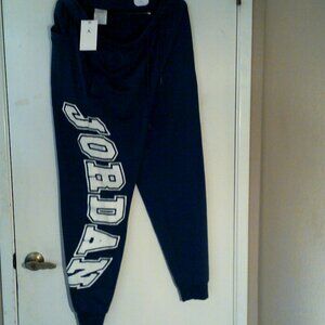 NEW AIR JORDAN "MVP Fleece Joggers" MEN'S NAVY WHITE LARGE IB7887-410